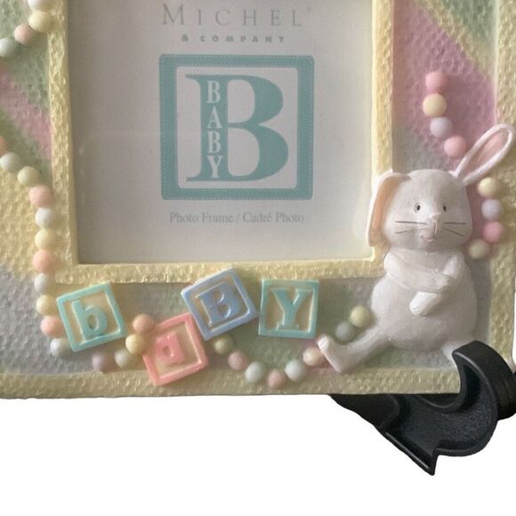 NEW Michel Company Baby Bunny March Photo Frame 4x4 Great Gift - Picture 3 of 10